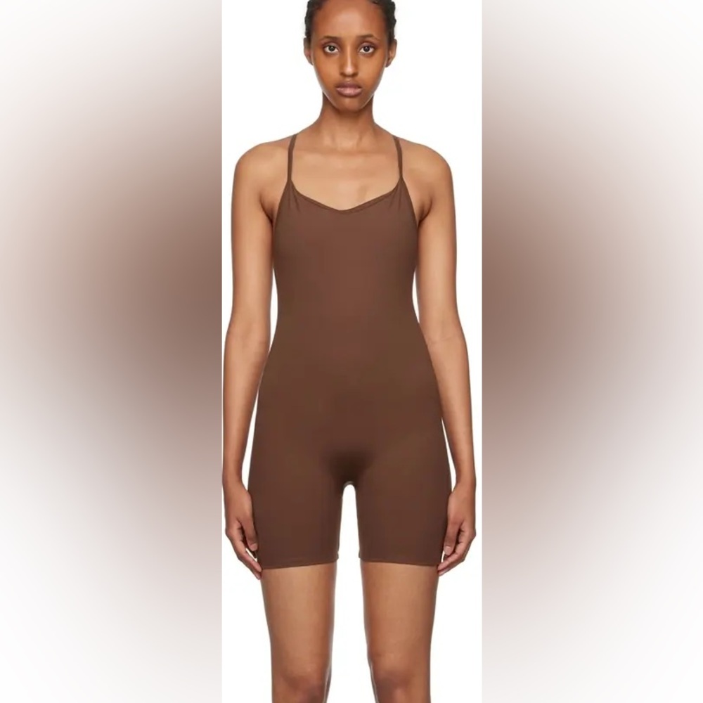 🤎 Girlfriend Collective Barre Unitard – Earth Size M Like New Recycled Material